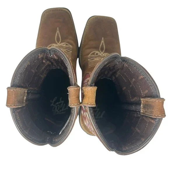Durango Lady Rebel 6M Square Toe Western Leather Boot Brown Rusty Red DRD0349 - Picture 11 of 16